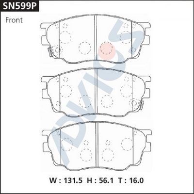 Комплект тормозных колодок, дисковый тормоз ADVICS SN599P