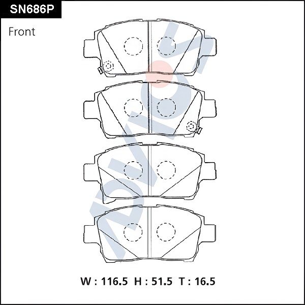 Комплект тормозных колодок, дисковый тормоз ADVICS SN686P