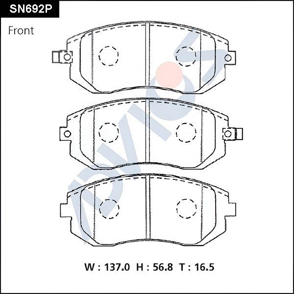 Комплект тормозных колодок, дисковый тормоз ADVICS SN692P
