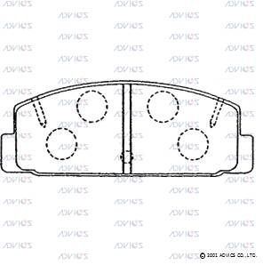 Комплект тормозных колодок, дисковый тормоз ADVICS SN773
