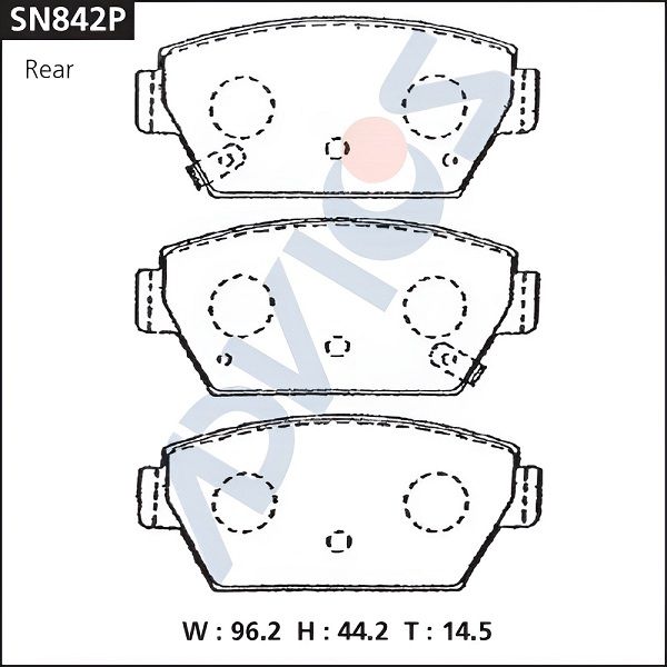 Комплект тормозных колодок, дисковый тормоз ADVICS SN842P