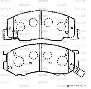 Комплект тормозных колодок, дисковый тормоз ADVICS SN849P