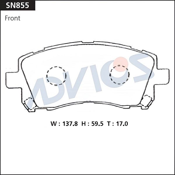 Комплект тормозных колодок, дисковый тормоз ADVICS SN855