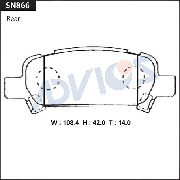 Комплект тормозных колодок, дисковый тормоз ADVICS SN866