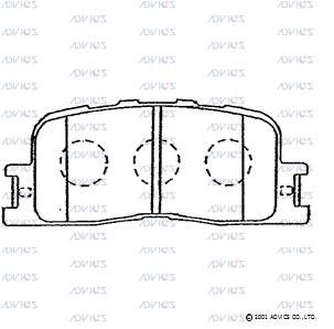 Комплект тормозных колодок, дисковый тормоз ADVICS SN885