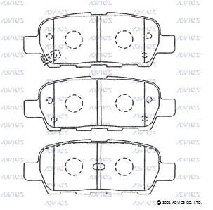 Комплект тормозных колодок, дисковый тормоз ADVICS SN891P