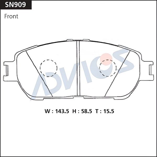 Комплект тормозных колодок, дисковый тормоз ADVICS SN909
