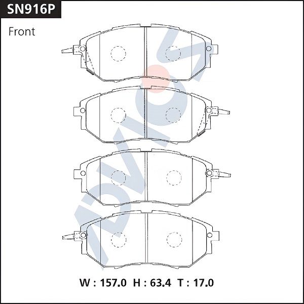 Комплект тормозных колодок, дисковый тормоз ADVICS SN916P