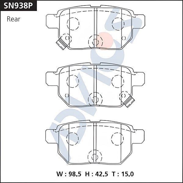 Комплект тормозных колодок, дисковый тормоз ADVICS SN938P