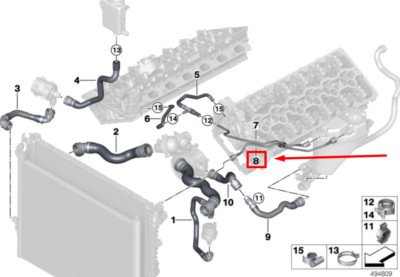 Kьhlmittelrohr Ausgleichsbehдlter
 BMW 17128602732