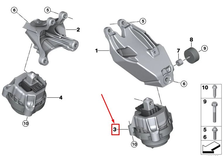 Motorlager Links
 BMW 22116860511