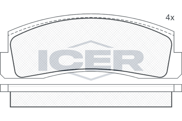 Комплект тормозных колодок, дисковый тормоз ICER 180269