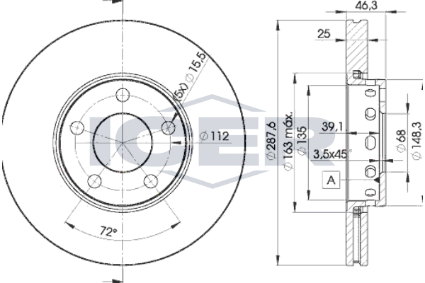 Тормозной диск ICER 78BD40632