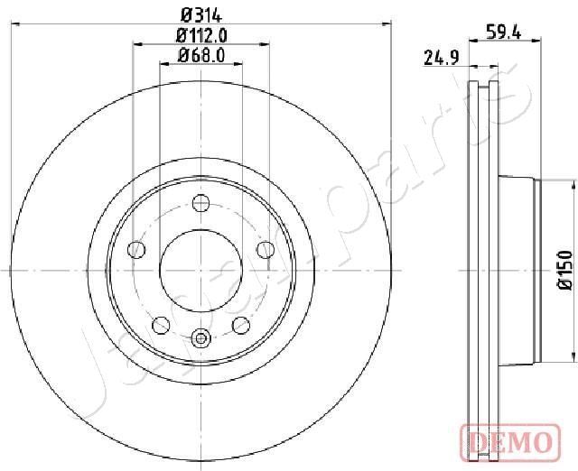 Тормозной диск JAPANPARTS DI0927C