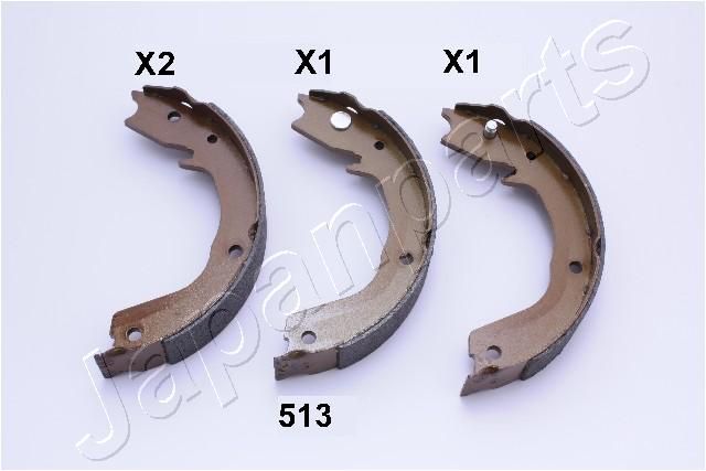 Комплект тормозных колодок, стояночная тормозная система JAPANPARTS GF513AF