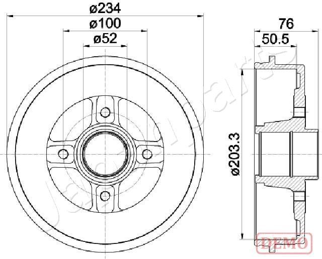 Тормозной барабан JAPANPARTS TA0704C