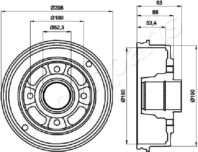 Тормозной барабан JAPANPARTS TA0707