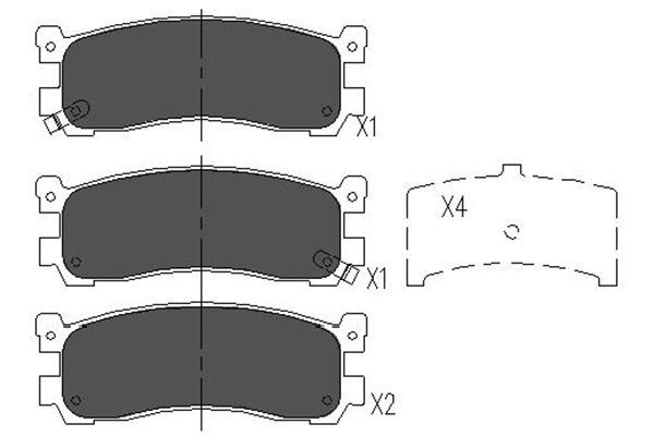 Комплект тормозных колодок, дисковый тормоз KAVO PARTS KBP4556
