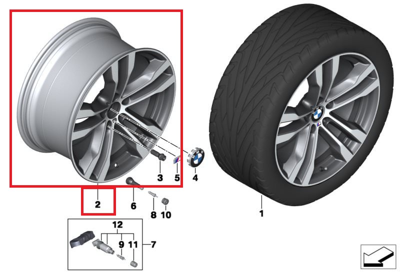 Колесный диск легкоспл.дов.до блеска
 BMW 36117846788