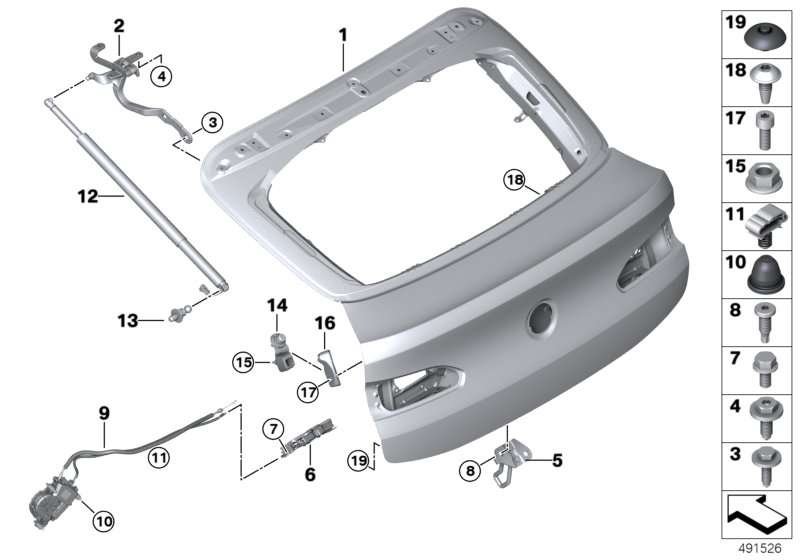 КРЫШКА БАГАЖНИКА
 BMW 41007486250
