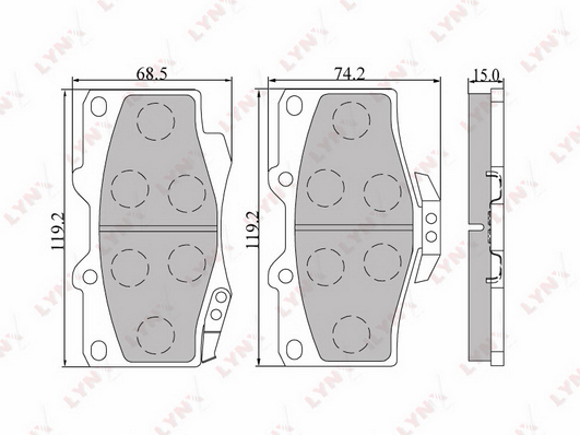 Комплект тормозных колодок, дисковый тормоз LYNX BD7501
