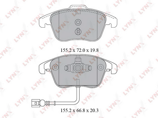 Комплект тормозных колодок, дисковый тормоз LYNX BD8038