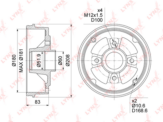 Тормозной барабан LYNX BM1033