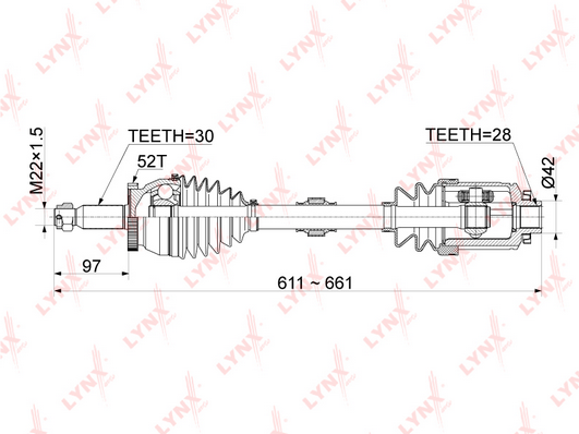 Приводной вал LYNX CD1055A