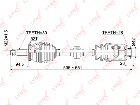 Приводной вал LYNX CD1061A