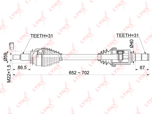Приводной вал LYNX CD1074