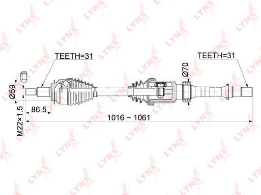 Приводной вал LYNX CD1075