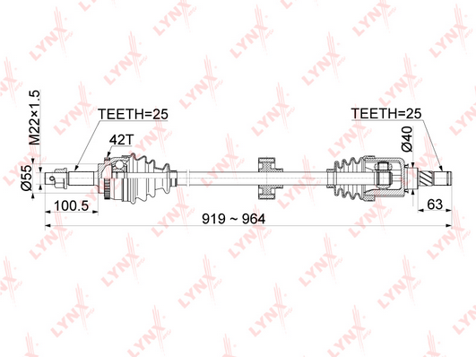 Приводной вал LYNX CD1090A