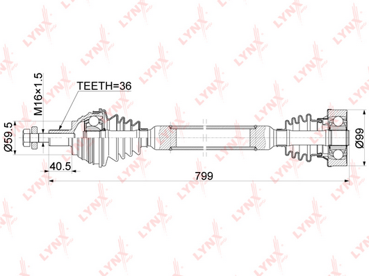Приводной вал LYNX CD1131