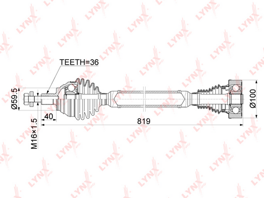 Приводной вал LYNX CD1136