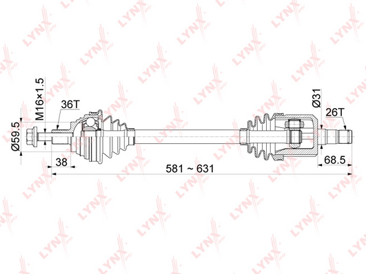 Приводной вал LYNX CD1140