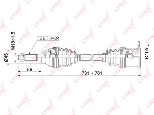 Приводной вал LYNX CD1144