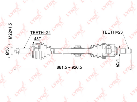 Приводной вал LYNX CD1146A