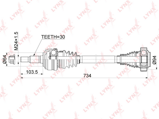 Приводной вал LYNX CD1168
