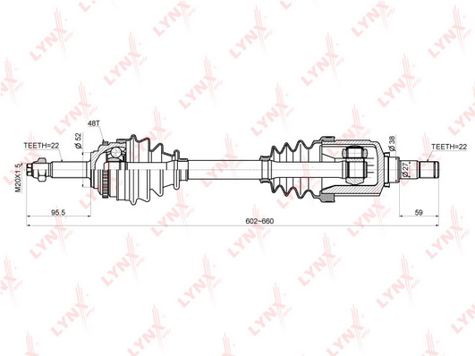 Приводной вал LYNX CD1801A