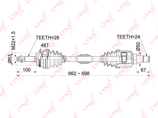 Приводной вал LYNX CD7510A