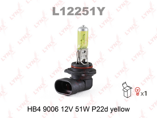 Лампа накаливания, противотуманная фара LYNX L12251Y