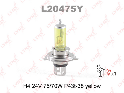 Лампа накаливания, противотуманная фара LYNX L20475Y