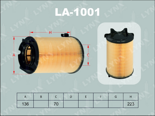 Воздушный фильтр LYNX LA1001