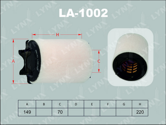 Воздушный фильтр LYNX LA1002