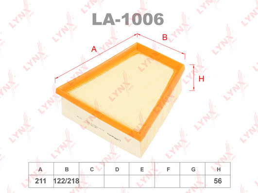 Воздушный фильтр LYNX LA1006
