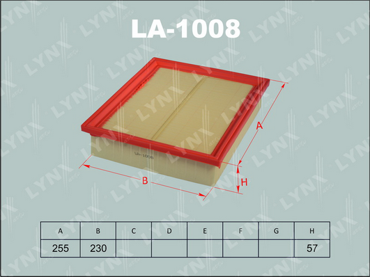 Воздушный фильтр LYNX LA1008
