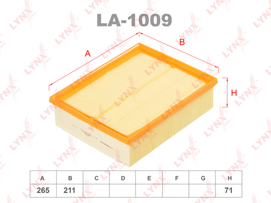 Воздушный фильтр LYNX LA1009