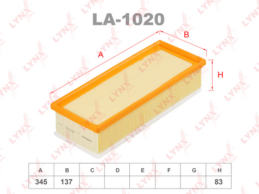 Воздушный фильтр LYNX LA1020
