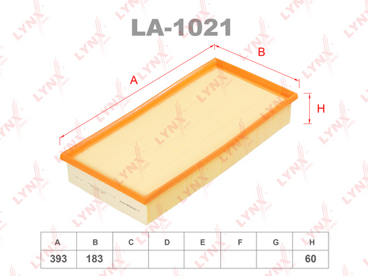 Воздушный фильтр LYNX LA1021