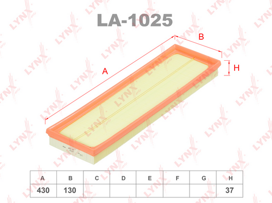 Воздушный фильтр LYNX LA1025